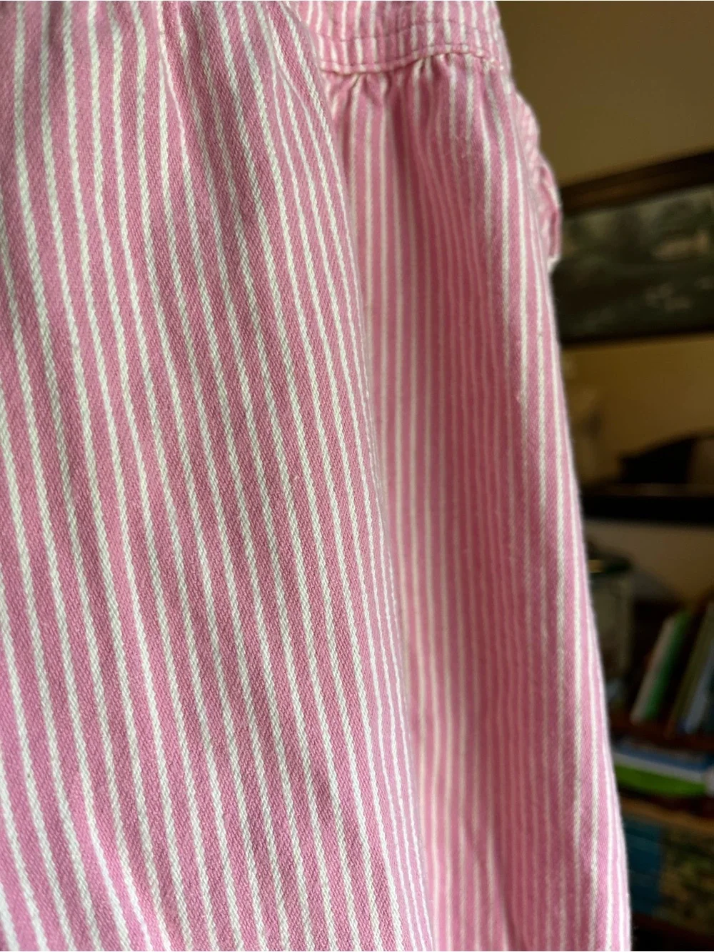Vintage OshKosh B'Gosh Pink & White Hickory Railroad Striped Vestbak Overalls